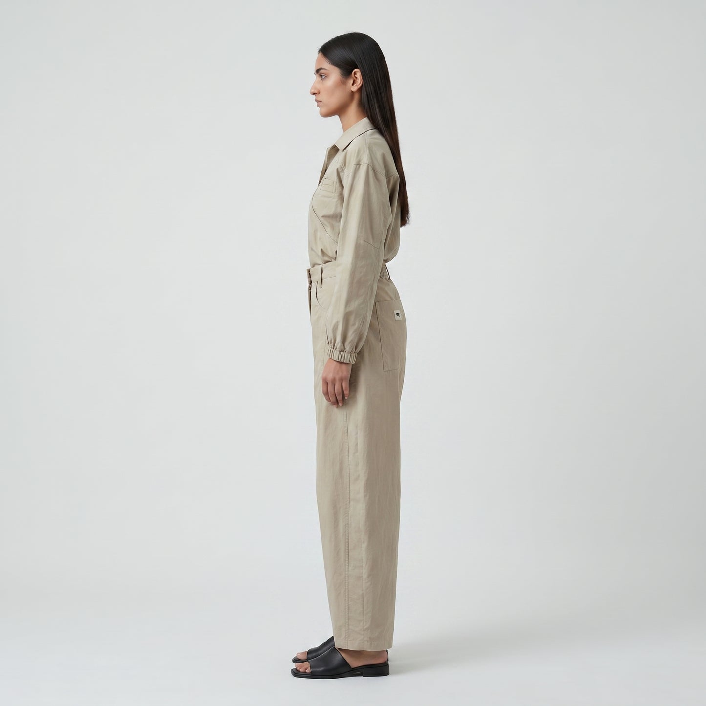 Tailored High-Waisted Neutral Trousers