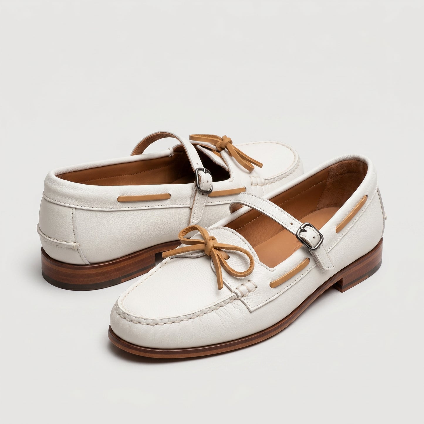 Leather Mary Jane Boat Shoes