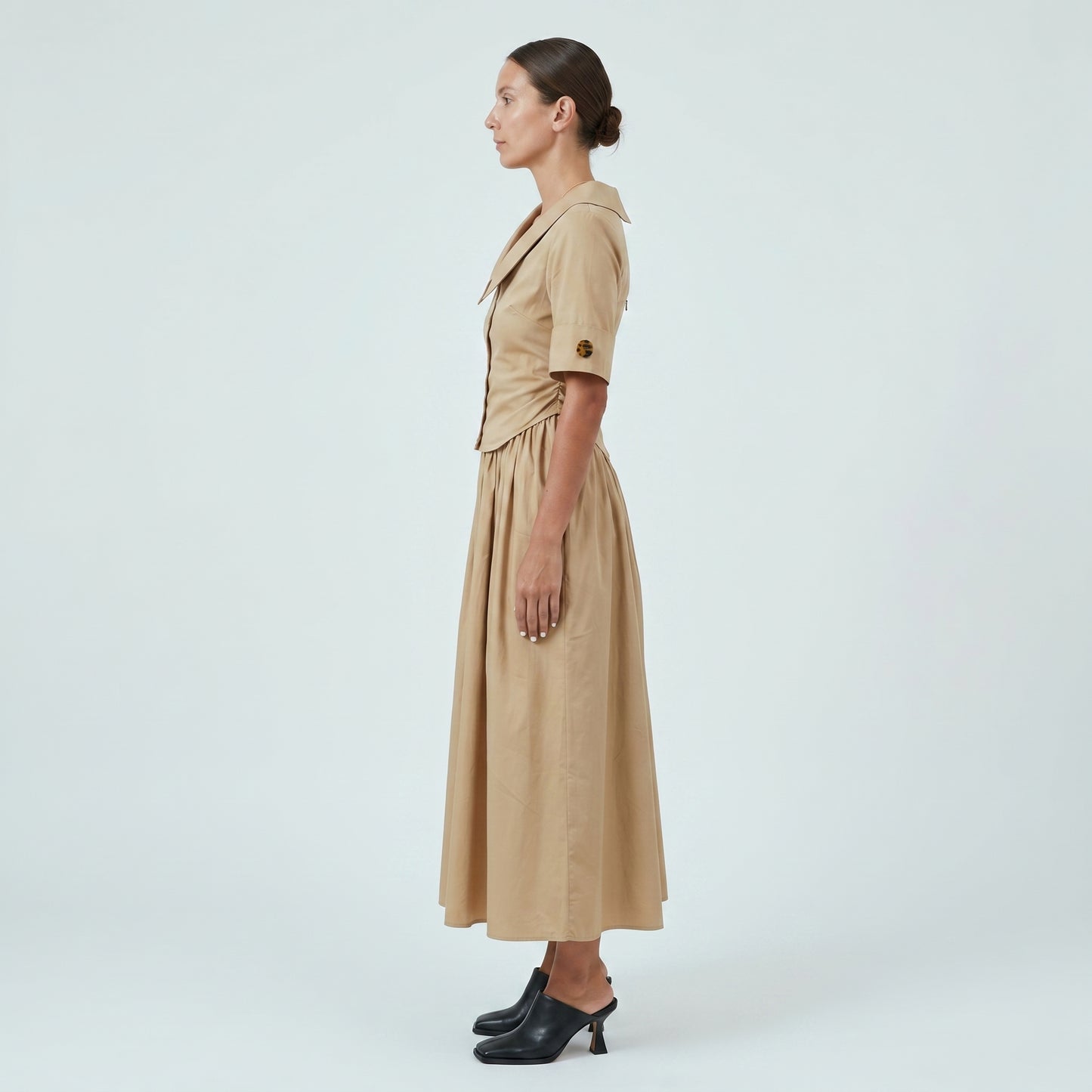 Tailored Ruched Midi Dress