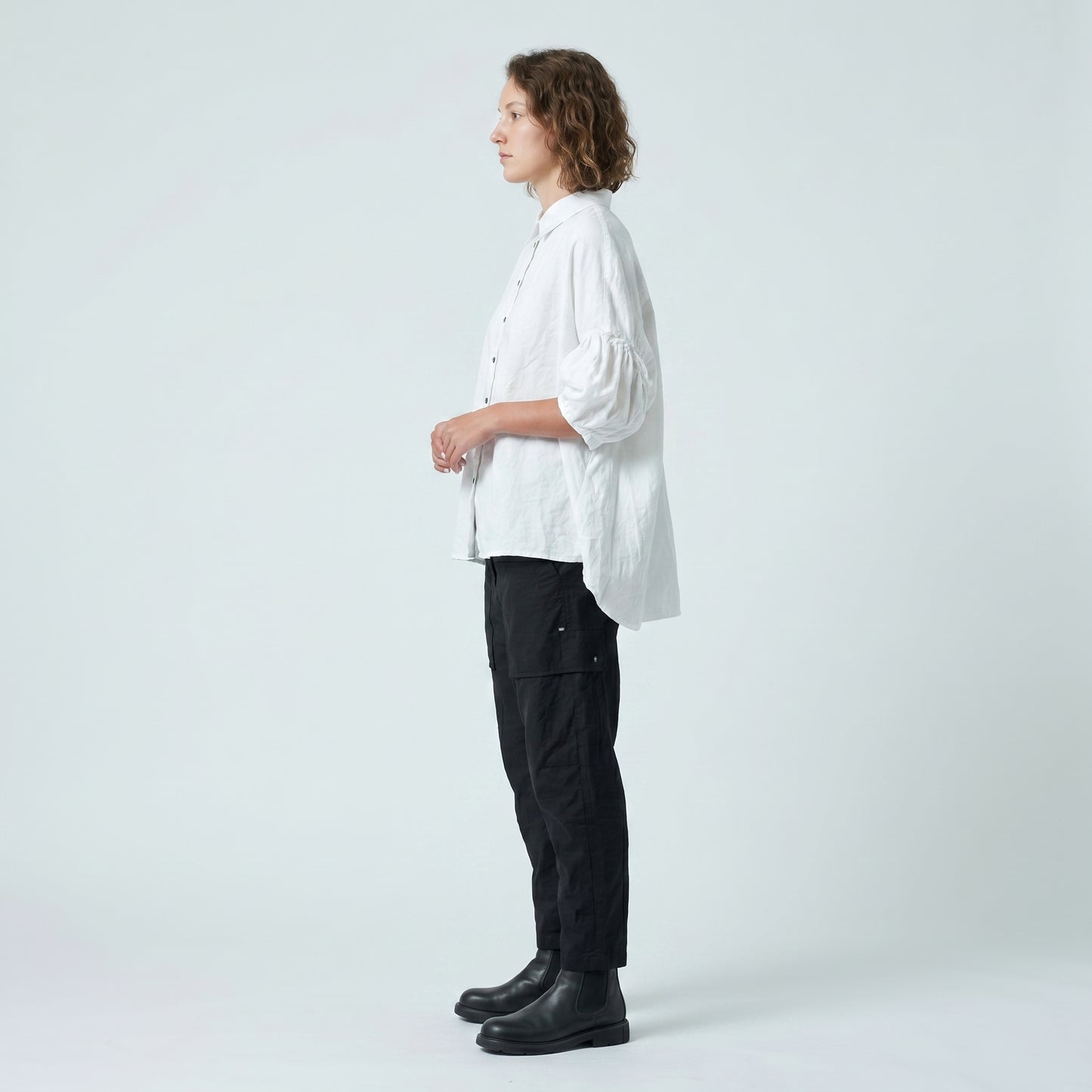 Puff Sleeve Oversized White Shirt