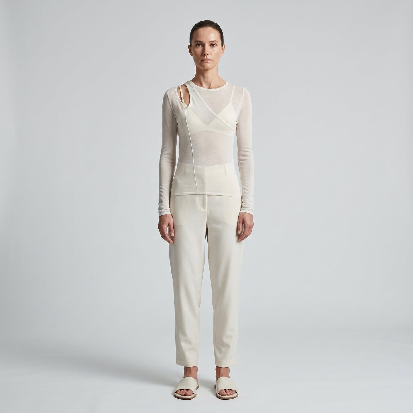 Asymmetric Cutout Long Sleeve Top