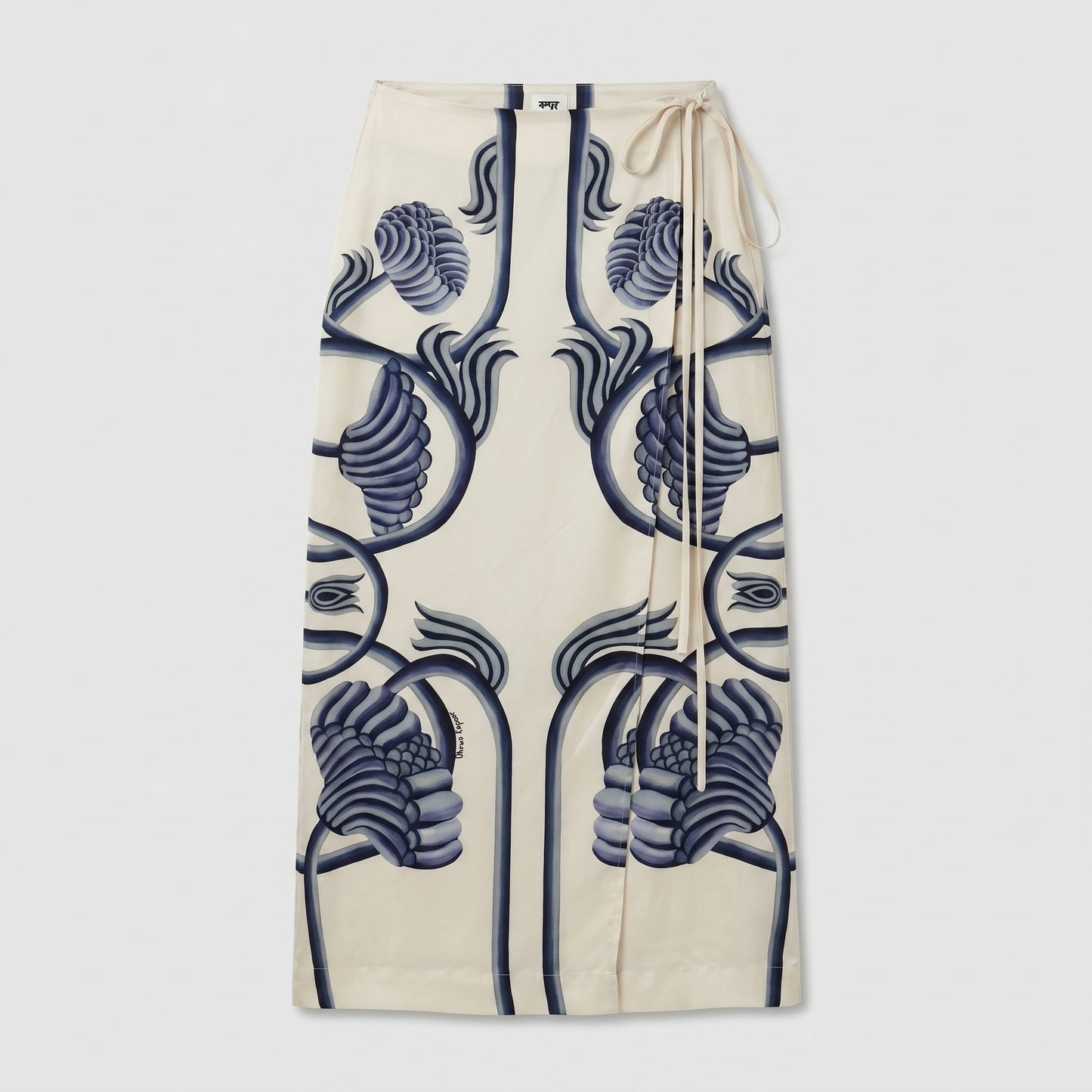 Floral Print Silk Wrap Skirt