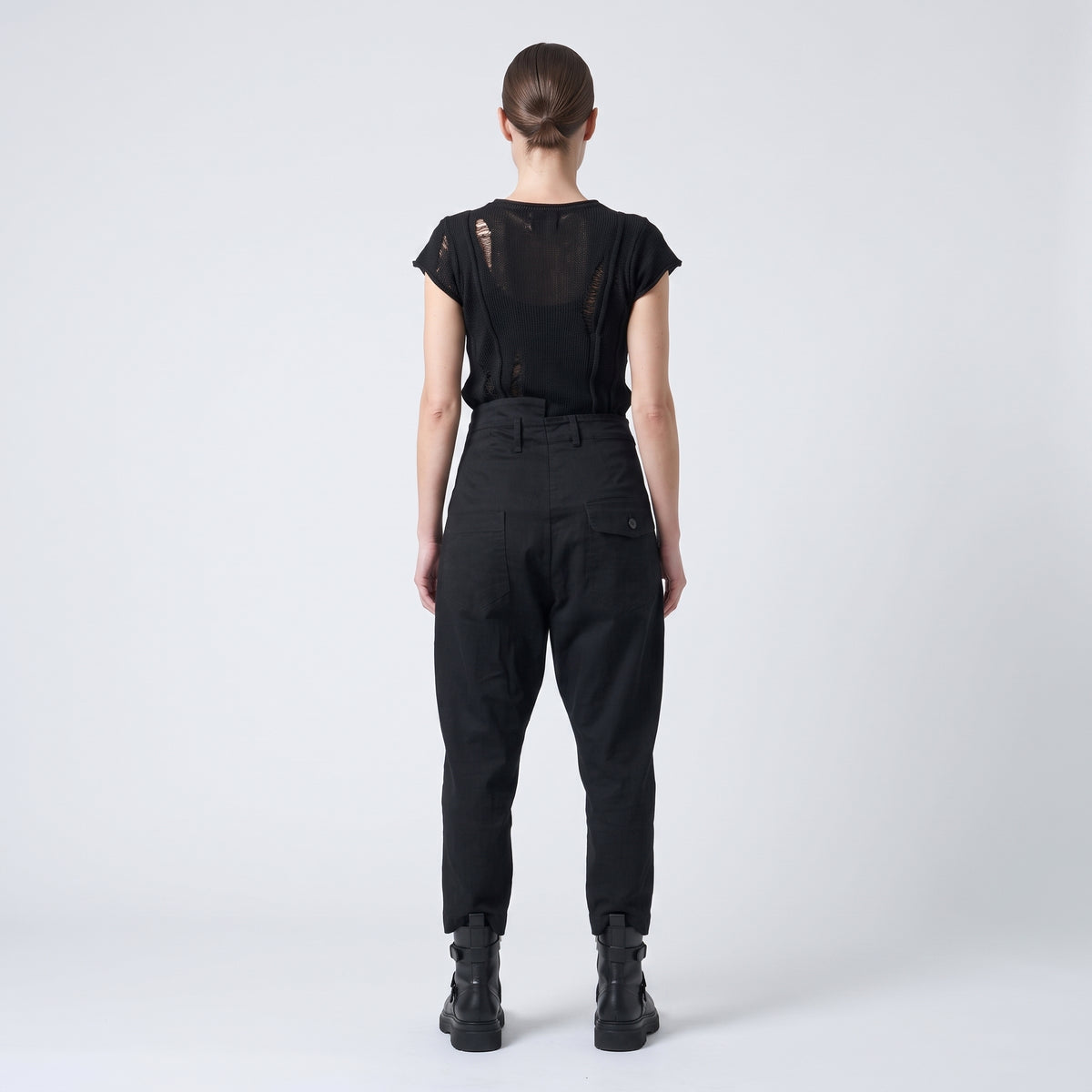 Tailored High-Waisted Black Trousers