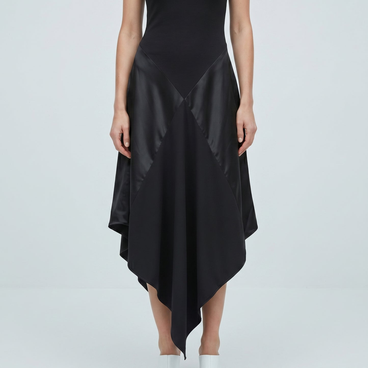 Asymmetric Paneled Tank Dress