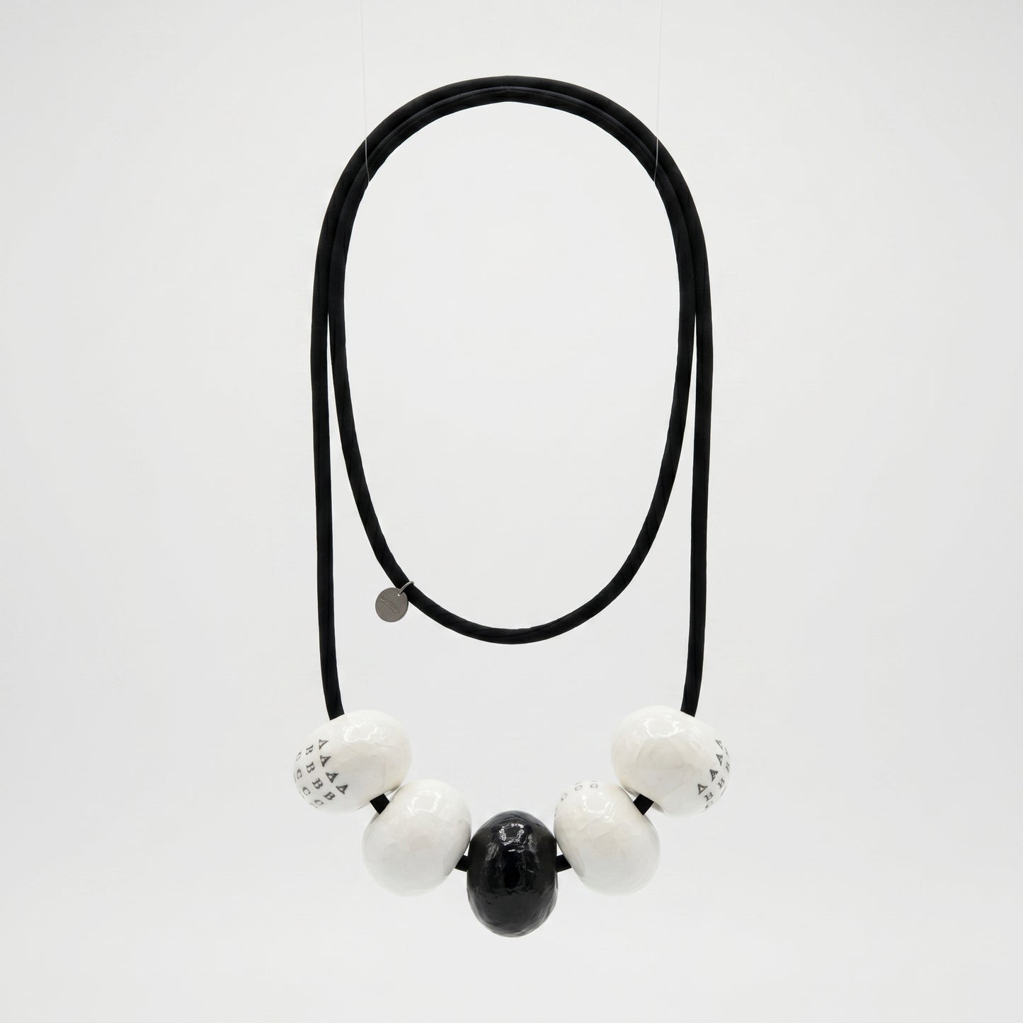 Monochrome Ceramic Bead Statement Necklace