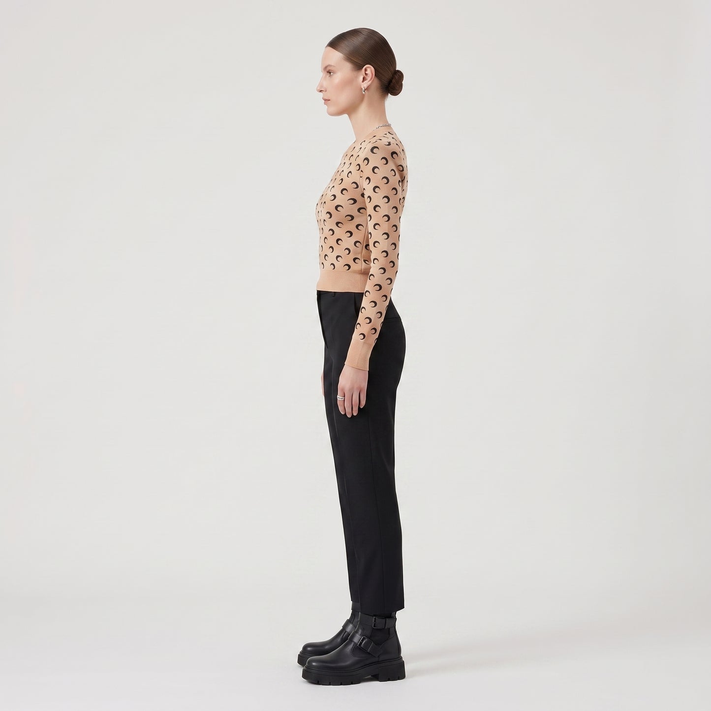 Crescent Moon Jacquard Knit Sweater