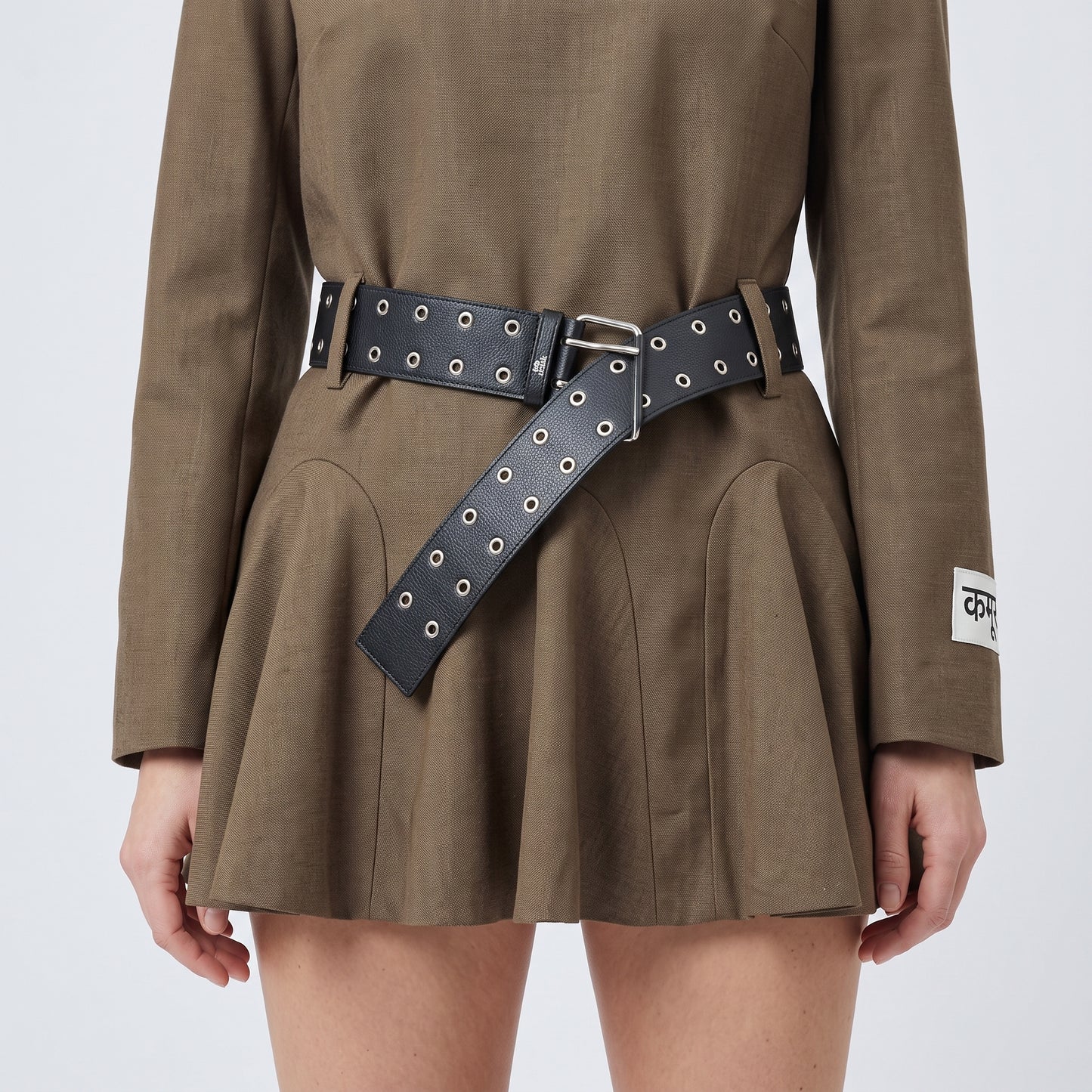 Structured Belted Peplum Top