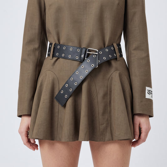 Structured Belted Peplum Top