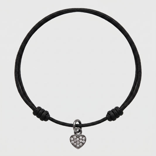 Crystal Heart Cord Bracelet