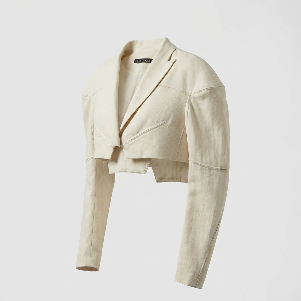 Cropped Tailored Jacket — Side Profile Structure | Generated by Modelize