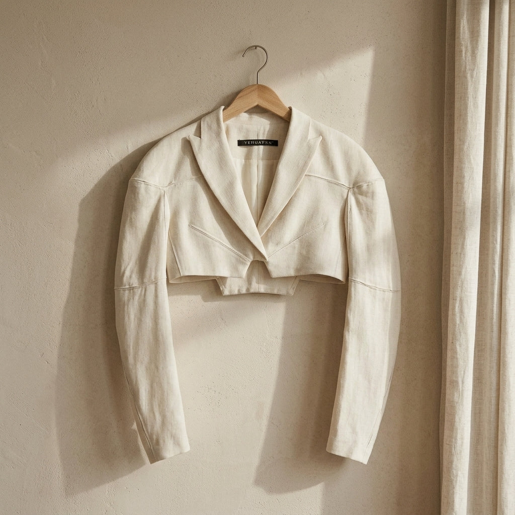 Cropped Tailored Jacket — Boutique Lifestyle Scene | Generated by Modelize