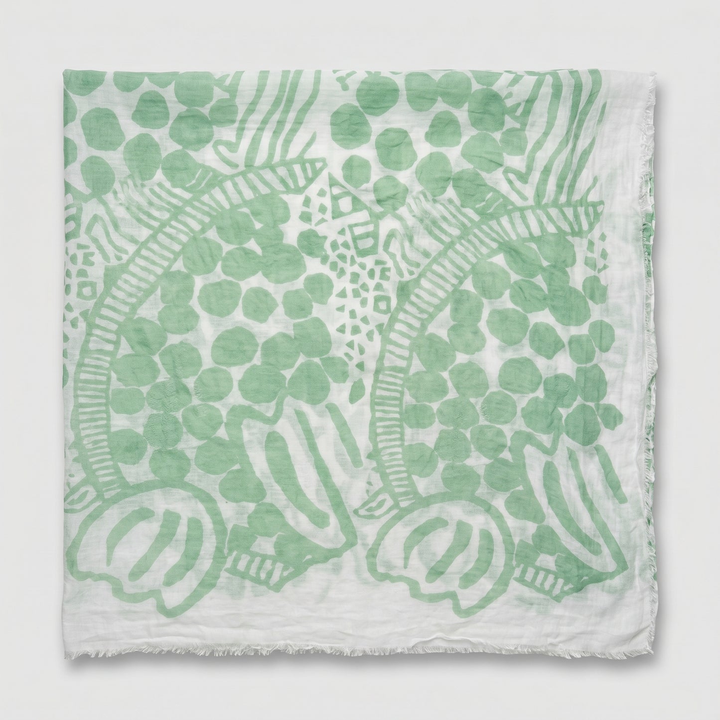 Mint Green Patterned Lightweight Scarf