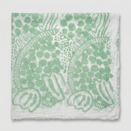 Mint Green Patterned Lightweight Scarf