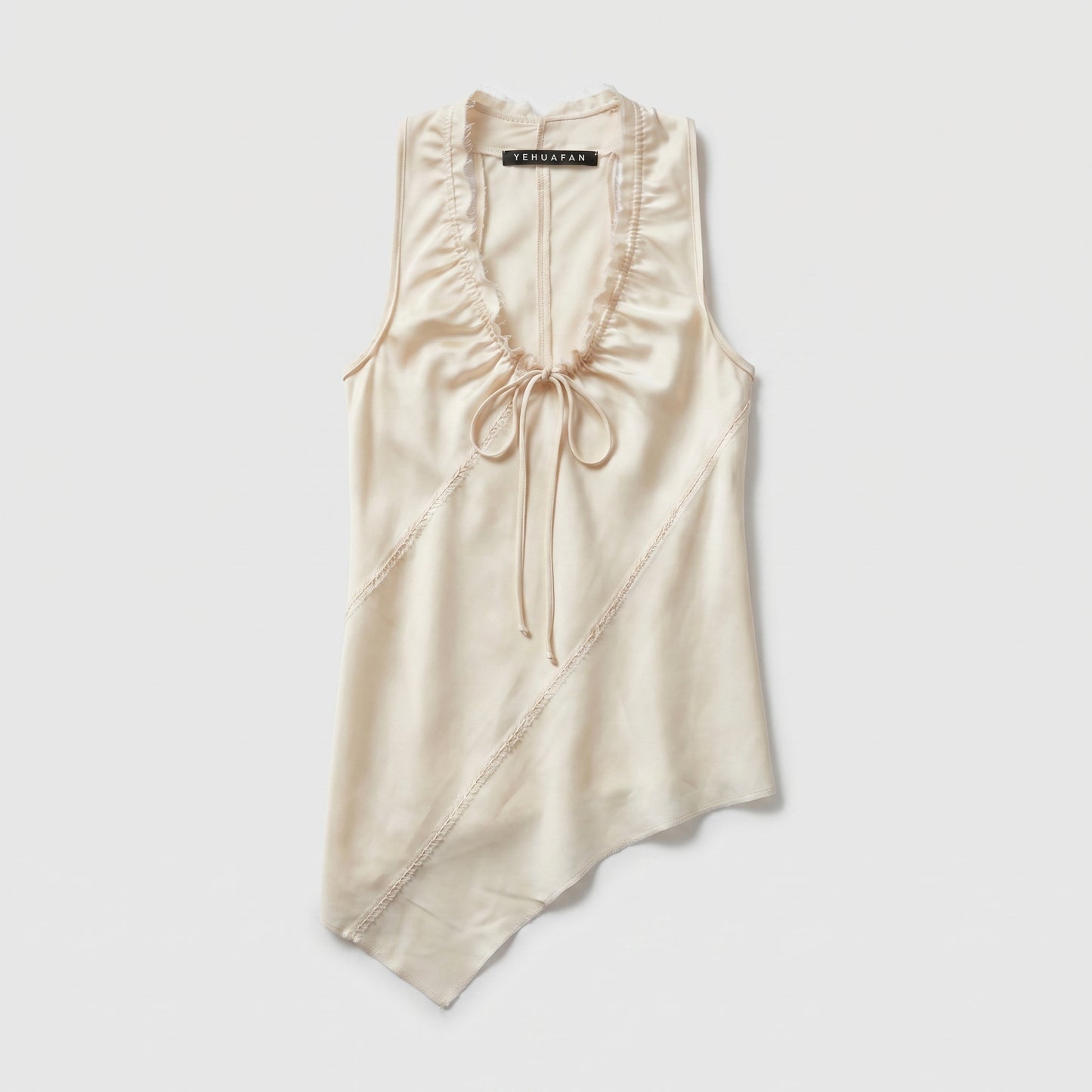 Asymmetrical Draped Silk Top