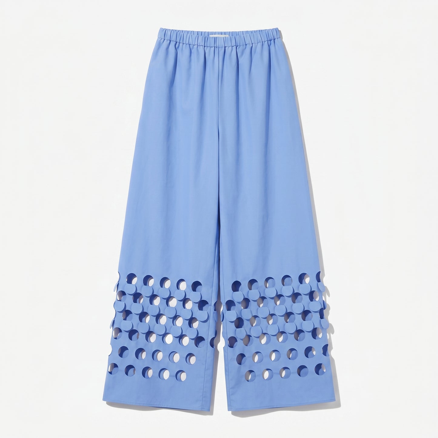 Perforated Detail Wide Leg Trousers