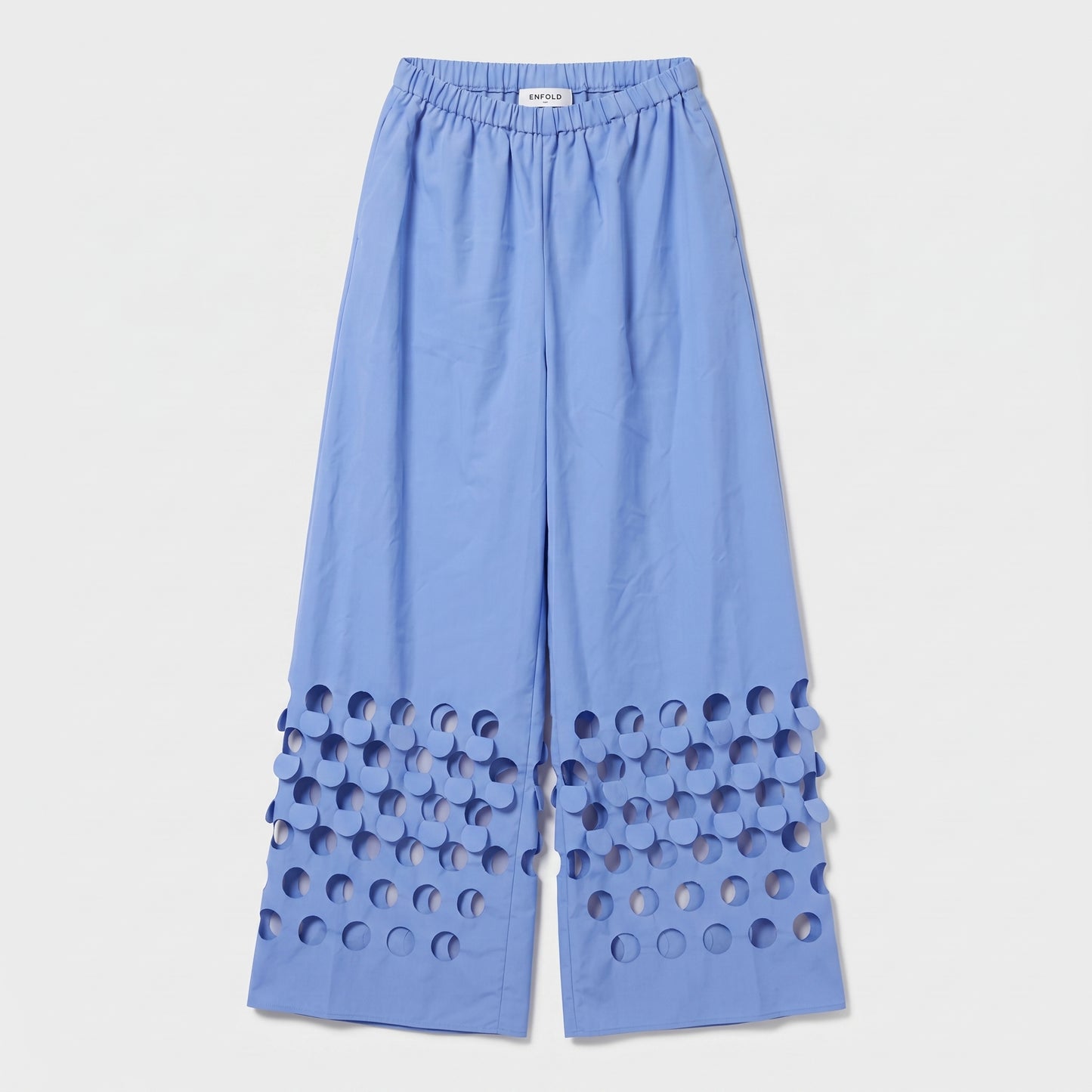 Perforated Detail Wide Leg Trousers